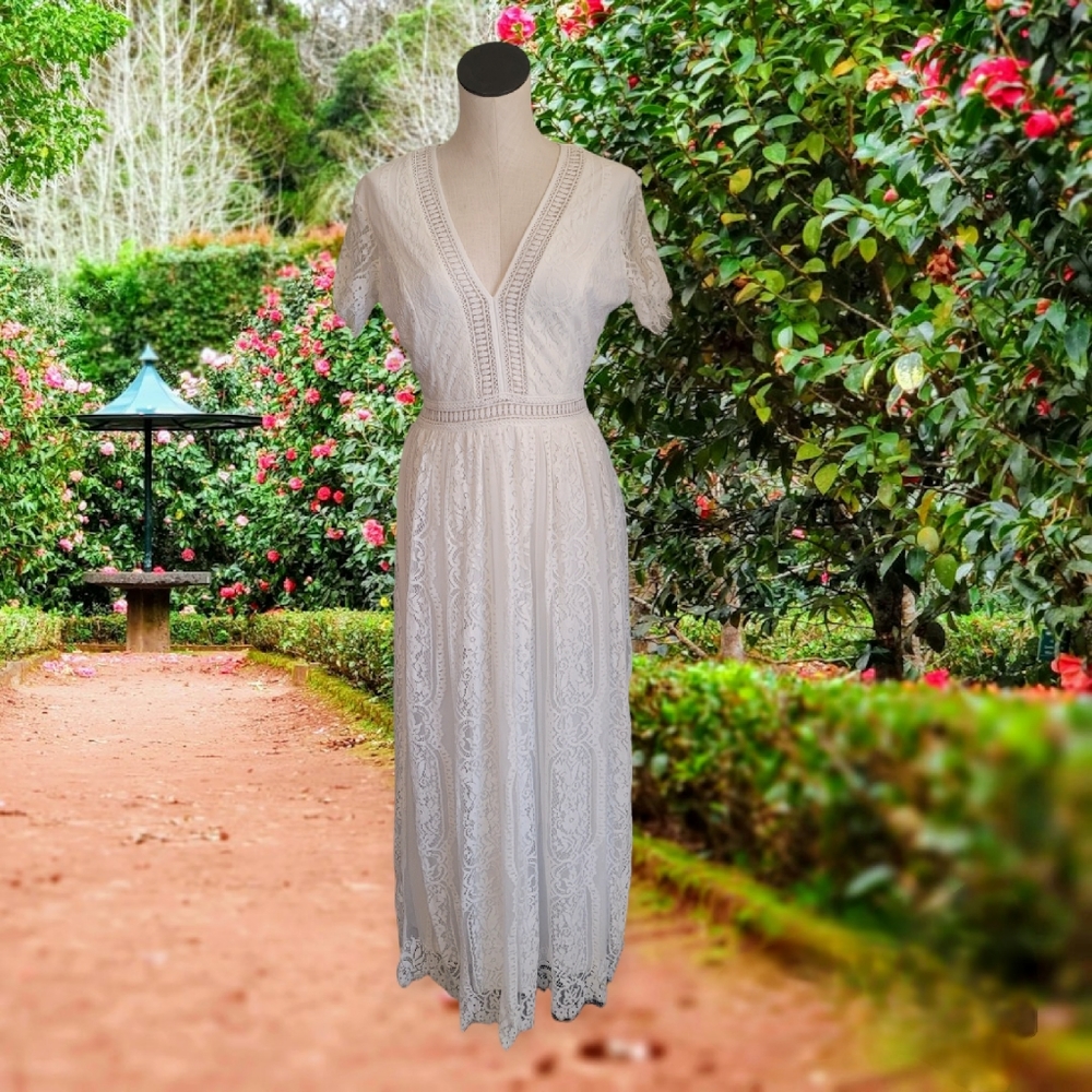 White Lace Maxi Dress